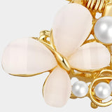 Petal Pearl Blossom Claw Clip