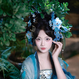 Blue Peacock Glory U-Shaped Hair Stick