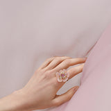 Blossom Glow Rosy Crystal Ring