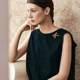 Crystal Petal Rose Brooch