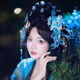 Blue Peacock Glory U-Shaped Hair Stick