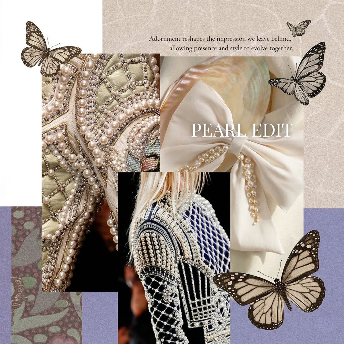 Avelisse Pearl Ribbon Necklace