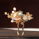 Oriental Chinese Flower Wave Hair Stick