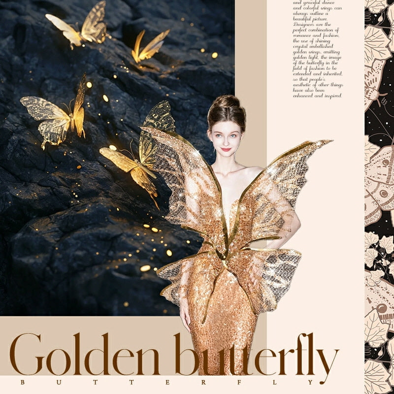 Gold Glow Butterfly Pin
