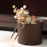 Oriental Chinese Flower Wave Hair Stick