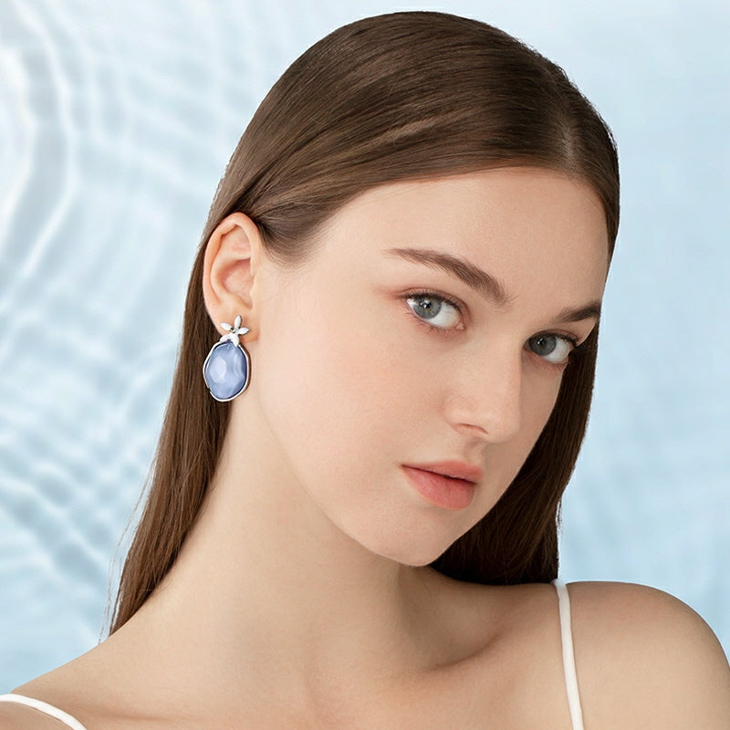 Sunlit Blue Ocean Glow Earrings