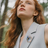 Midnight Bloom Butterfly Brooch