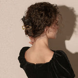 Noir Bloom Emblem Hair Claw Clip