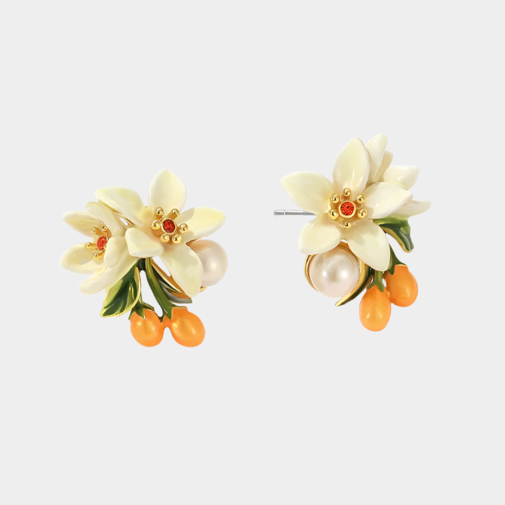 Small Kumquat Blossom Earrings