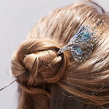 Aqua Silhouette Hair Stick