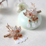 Hibiscus Flower & Pearl Hair Clip