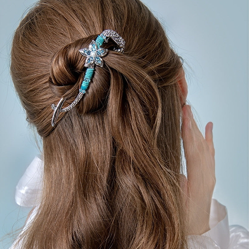 Radiant Blue Ocean Starfish Hair Pin