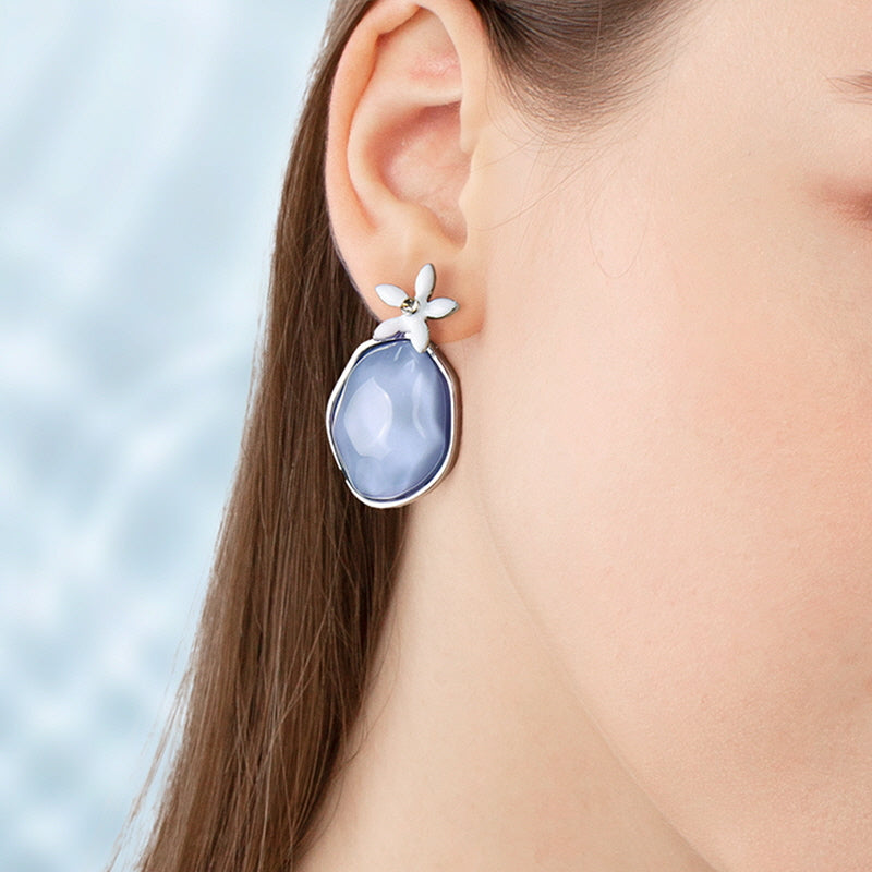 Sunlit Blue Ocean Glow Earrings