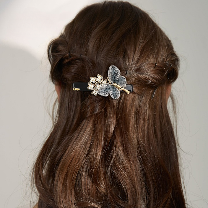 Luxury Flowers and Butterfly Straight Hair pin