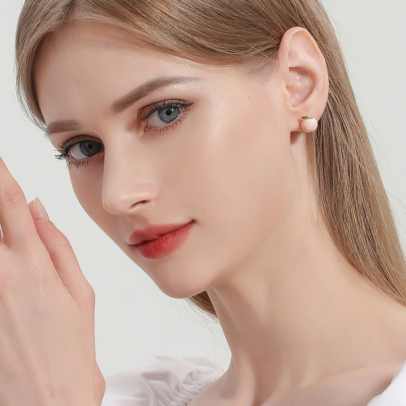 Peach Blossom Asymmetric Earrings
