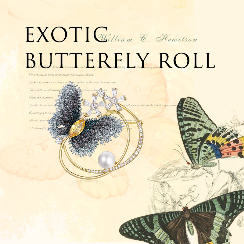 Midnight Bloom Butterfly Brooch