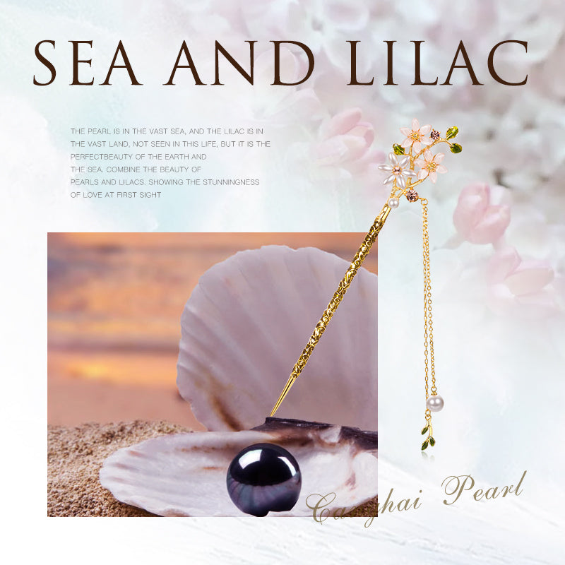 Lilac Blossom Drape Hair Stick