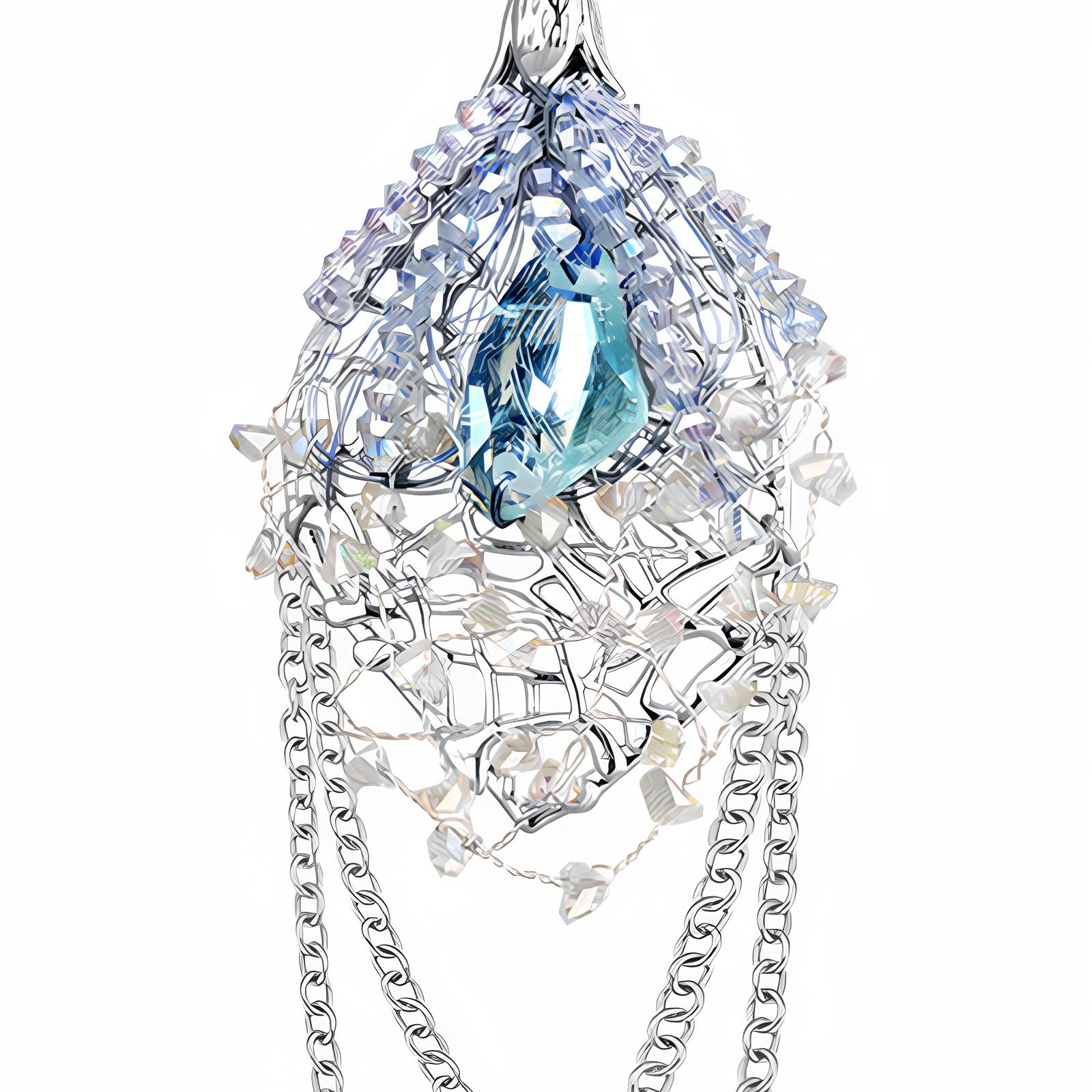 Aqua Veil Cascade Earrings