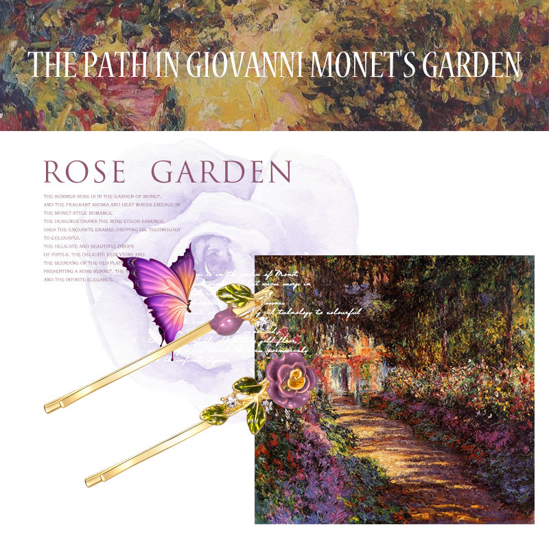 Petite Purple Rose Hair Clip
