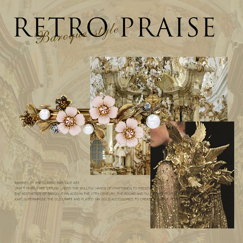 Rosé Pearl Garden Barrette