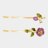 Purple Rose Straight Hair Pin