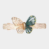 Gold & Green Butterfly Straight Hair Pin