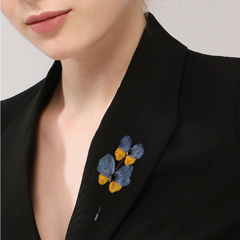 Iris Butterfly Lapel Brooch