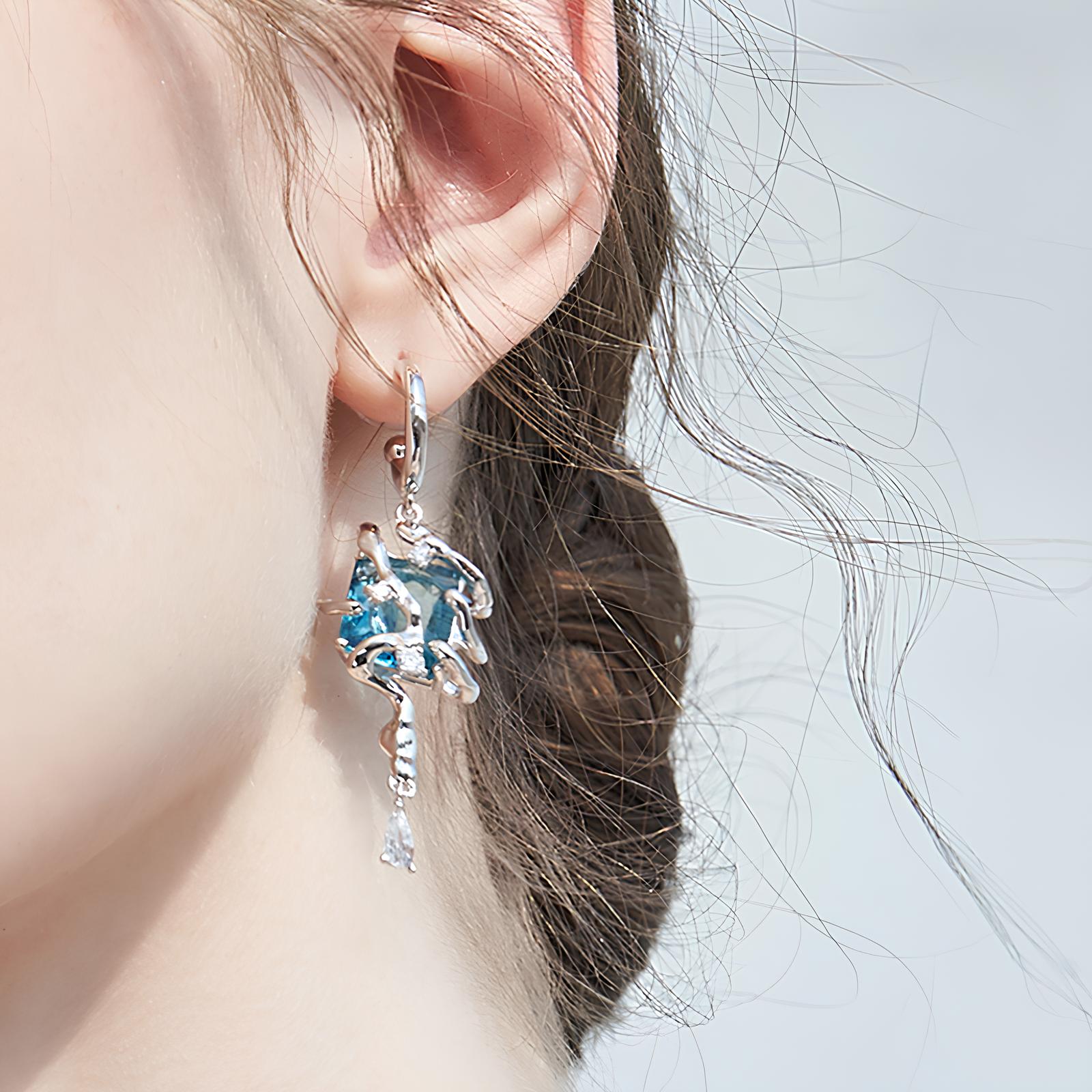 Blue Current Earrings