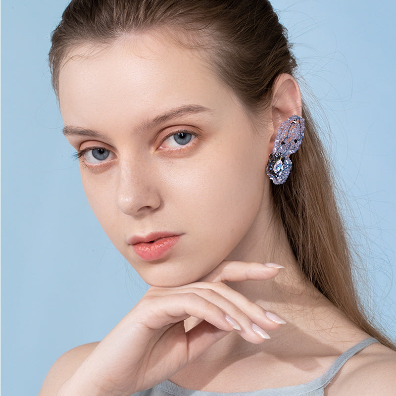 Ice Crystal Butterfly Earrings