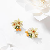 Small Kumquat Blossom Earrings