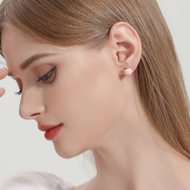 Peach Blossom Asymmetric Earrings