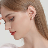 Peach Blossom Asymmetric Earrings