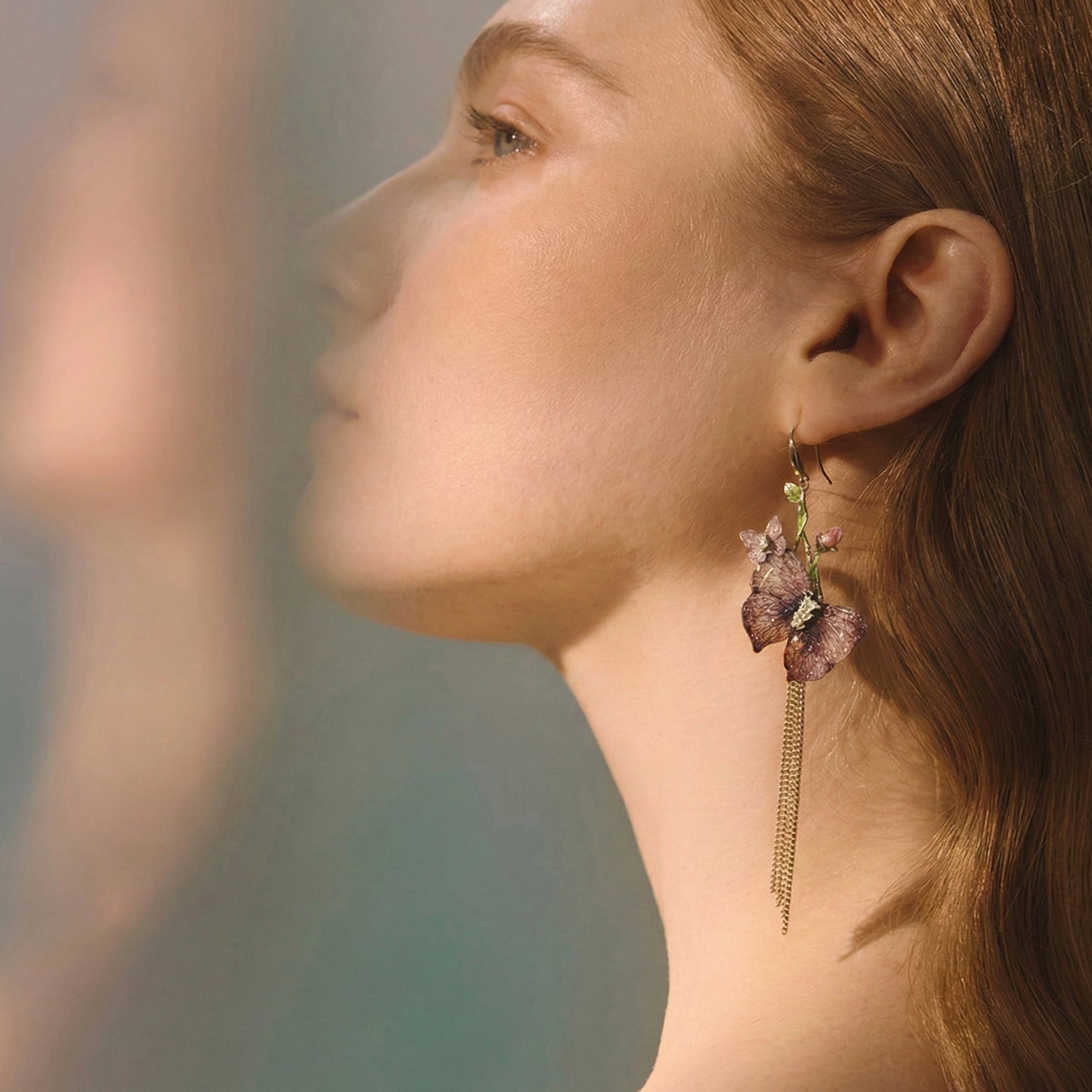 Ballet Rose Butterfly Fringe Earrings