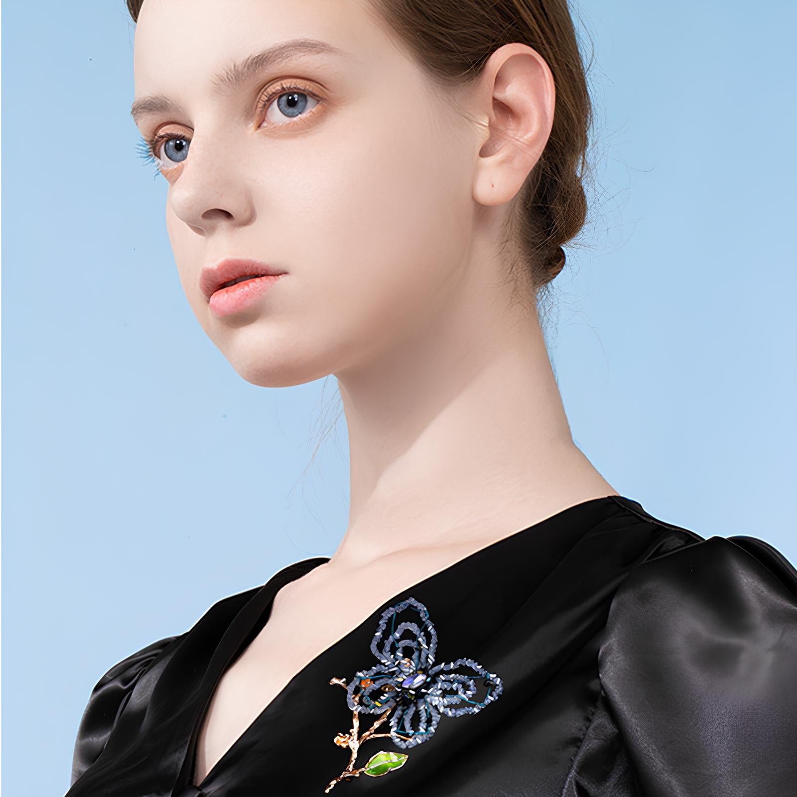 Dewdrop Glow Butterfly Brooch