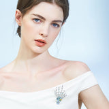 Blue Aquarelle Crest Brooch