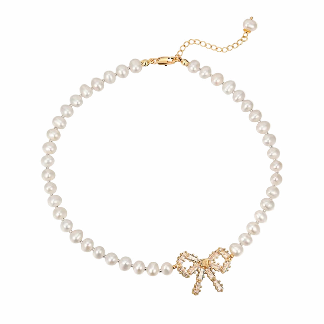 Avelisse Pearl Ribbon Necklace