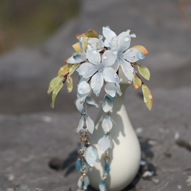 Crystal Rain Blossom U-Shaped Hair Stick