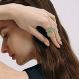 Contour Wing Crystal Ring