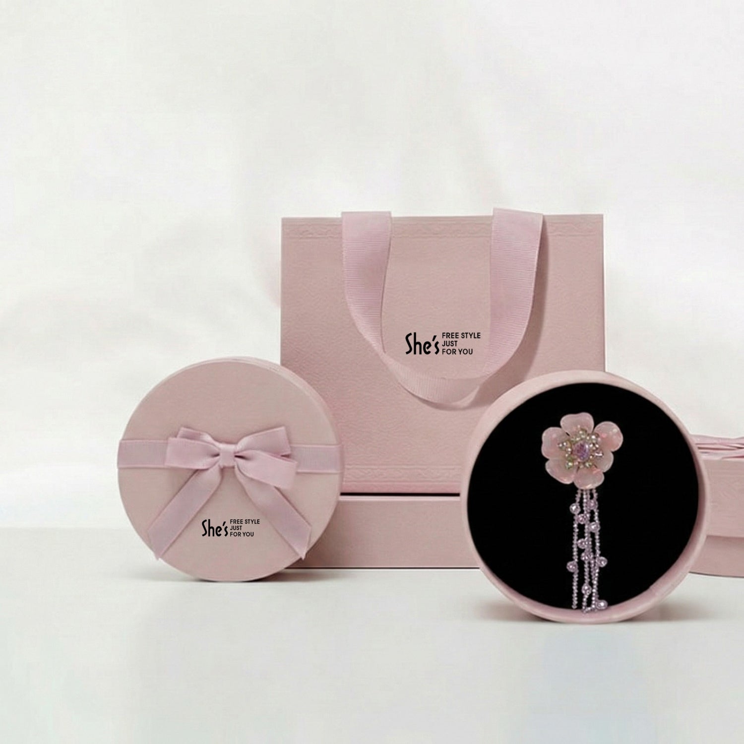 Blossom Glow Rosy Crystal Brooch