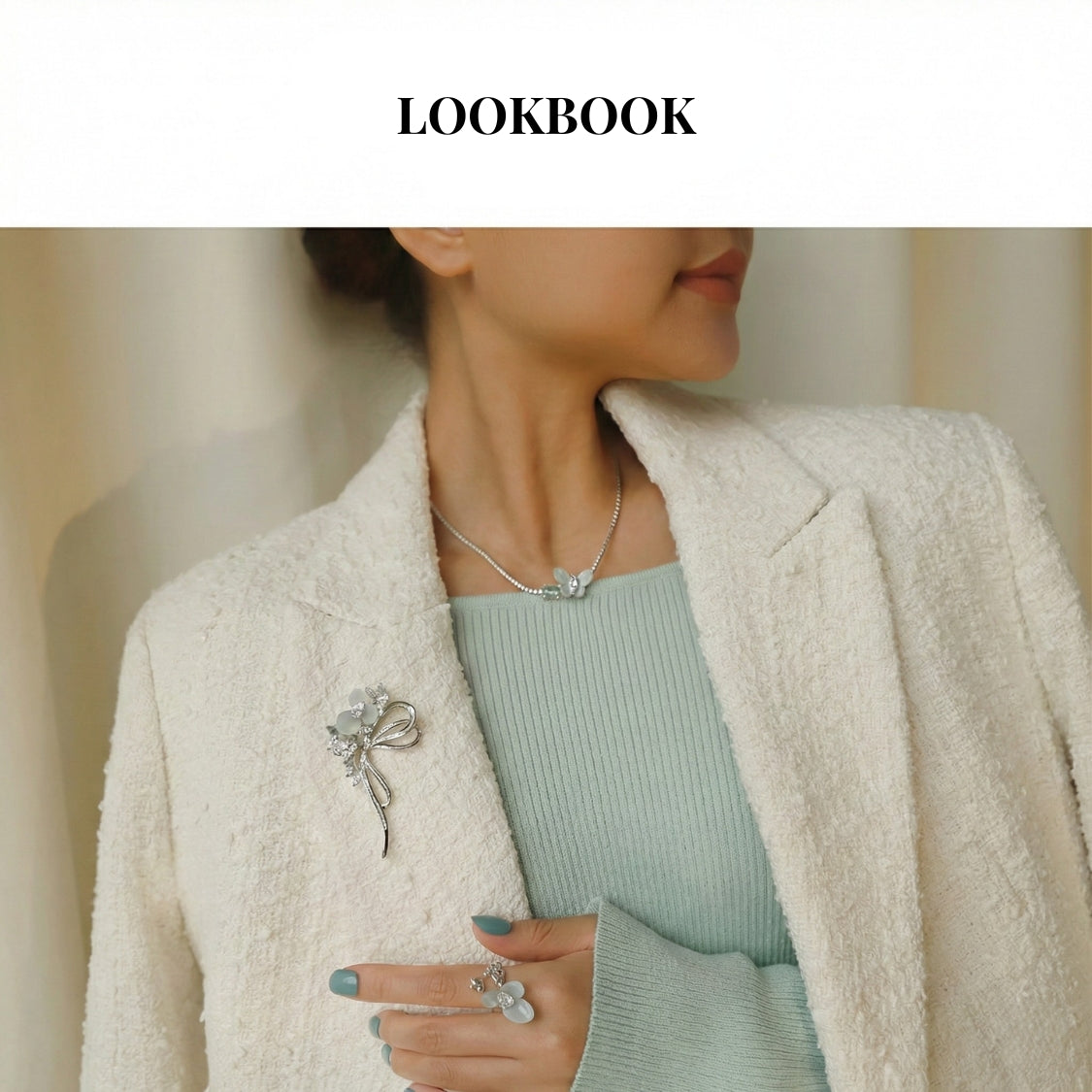 Celeste Luster Opaline Bloom Brooch