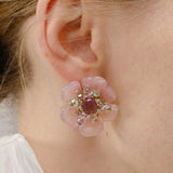 Blossom Glow Rosy Crystal Earrings