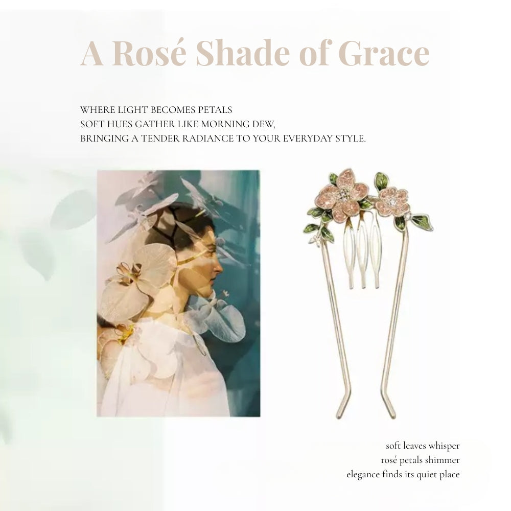 Rosé leaf Charm Hair Stick