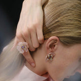 Blossom Glow Rosy Crystal Earrings