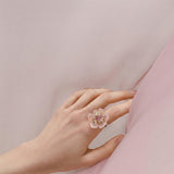 Blossom Glow Rosy Crystal Ring