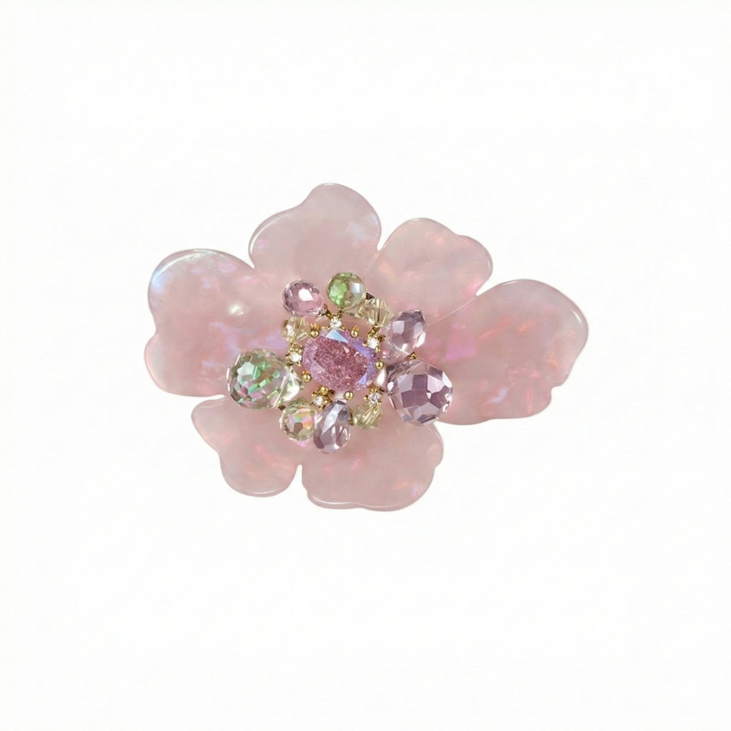 Blossom Glow Rosy Crystal Clips