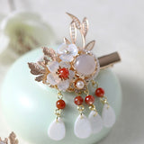 Hibiscus Flower & Pearl Hair Clip