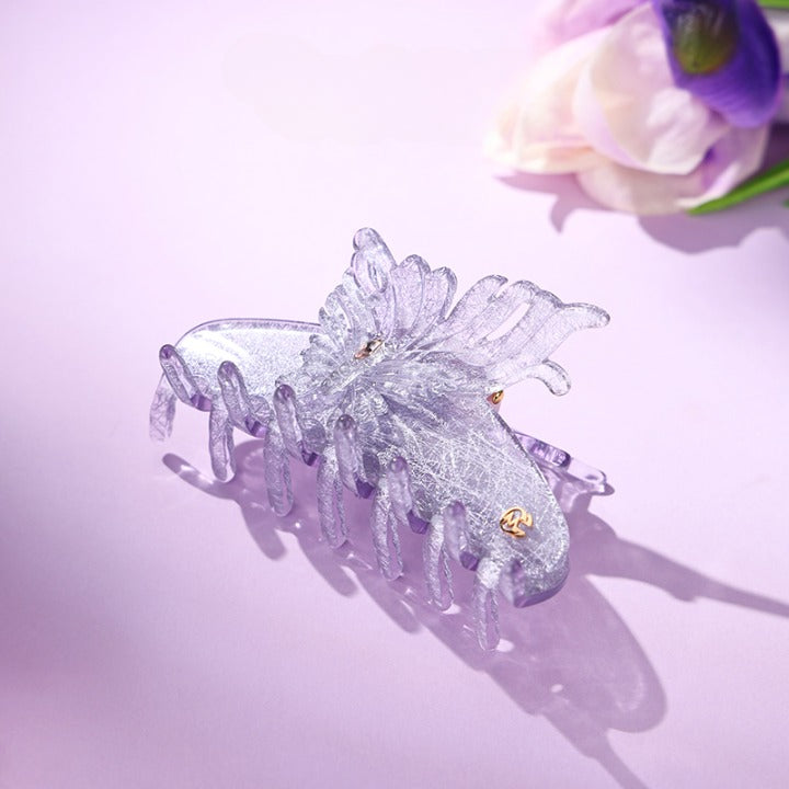 Graceful Purple Butterfly Hair Clip