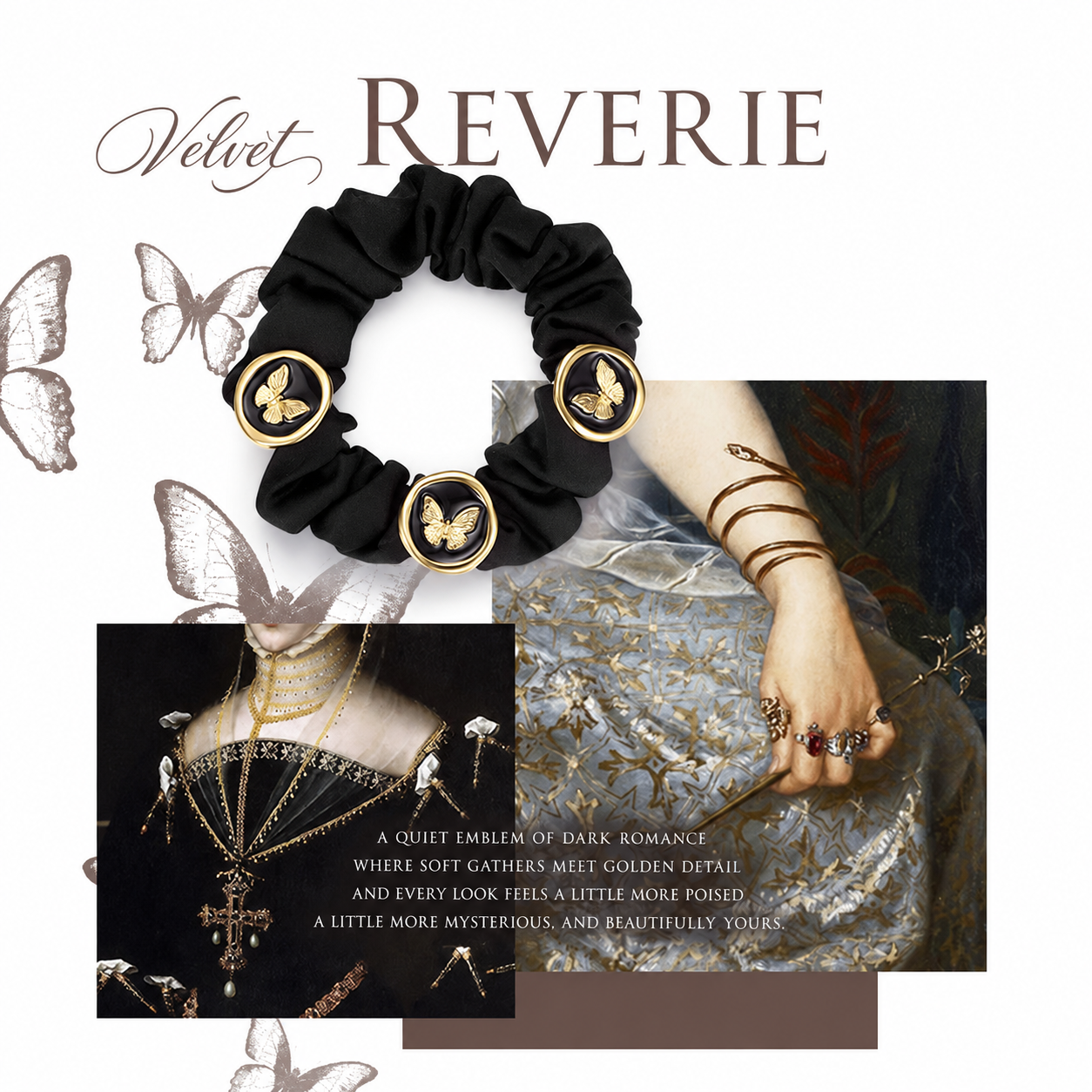 Noir Bloom Emblem Scrunchie