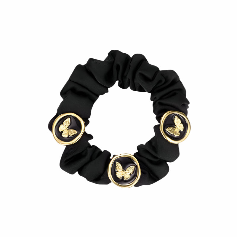 Noir Bloom Emblem Scrunchie