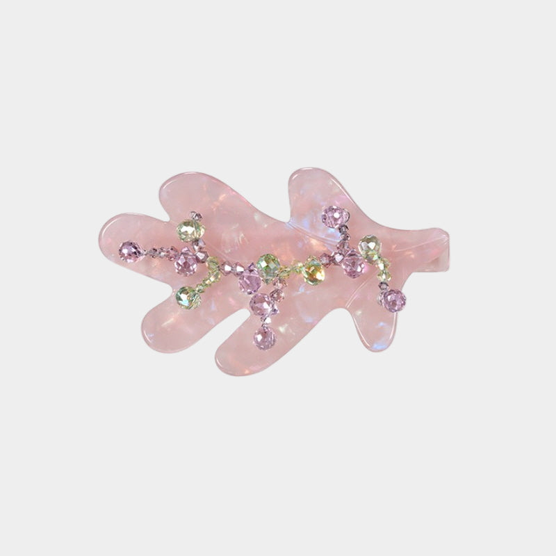 Blossom Glow Rosy Crystal Clips